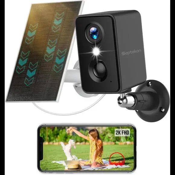 Septekon 2K Security Cameras Wireless Outdoor, Solar Camera for Home Security - Picture 2 of 6
